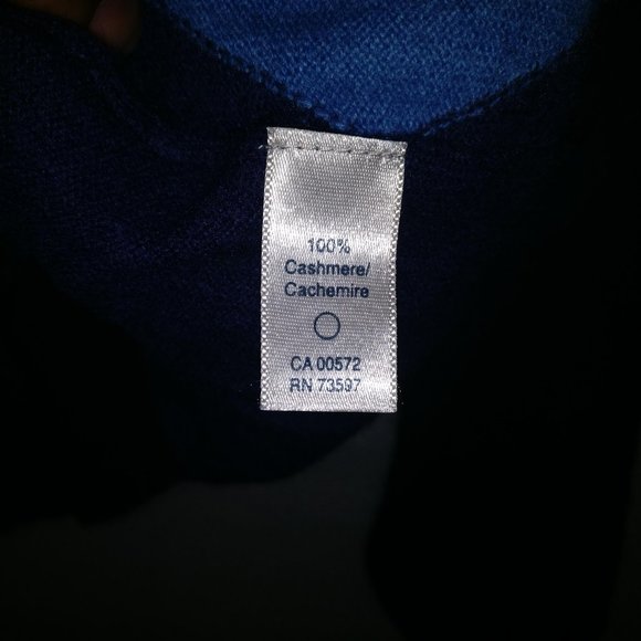 HARRY ROSEN Argyle Blue 100%CASHMERE Warm Pullover Sweater with Measurements L, - Picture 3 of 9